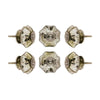 Set of Six Glass Mirror Melon Cupboard Round Knob Multipack