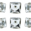 Set of Six Isola Mirror Glass Cabinet Square Knob Multipack / Finish: Silver
