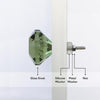 Set of 6 Kember Moss Green Glass Knobs