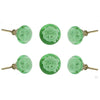 Set of Six Glass Jones Cupboard Round Knob Multipack / Finish: Light Green