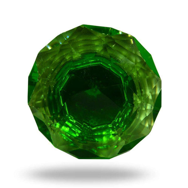 Cut Glass Mortice Knobs Dark Green