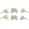 Set of 6 Ceramic Elephant Knobs