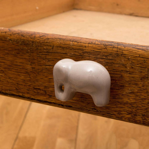 Set of 6 Ceramic Elephant Knobs