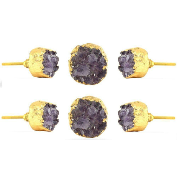 Set of Six Duran Amethyst Cupboard Novelty Knob Multipack