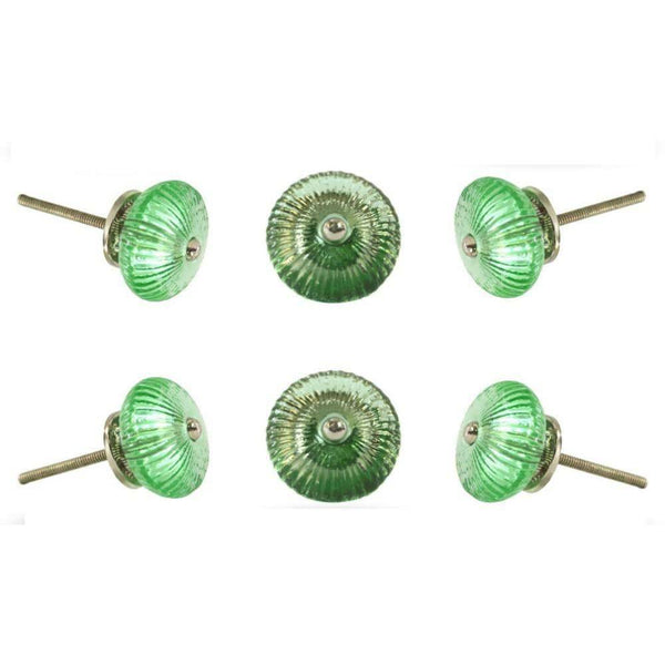 Ribbed Glass Round Knobs Online