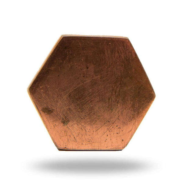 Set of Six Copper Portsoken Hexagonal Novelty Knob Multipack