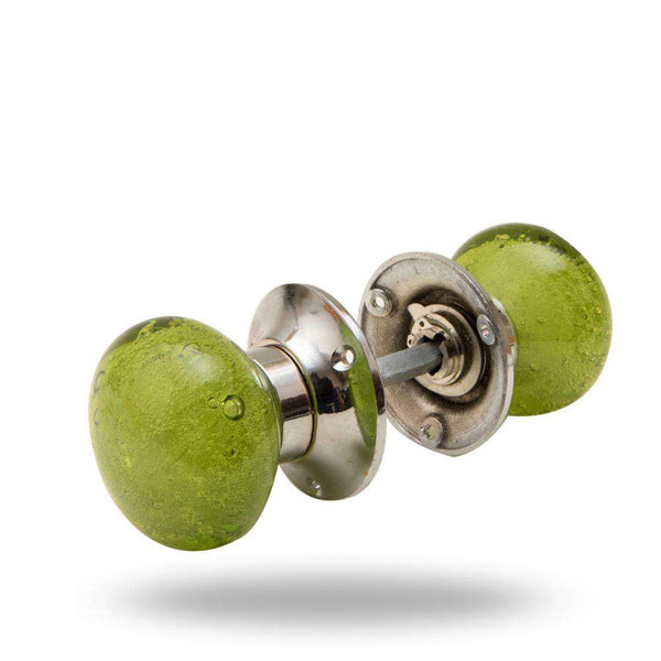 Bubble Glass Mortice Knobs Dark Green