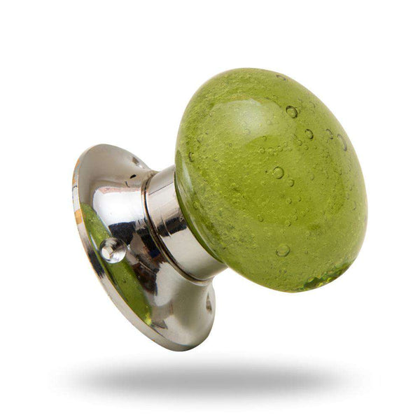 Bubble Glass Mortice Knobs Dark Green
