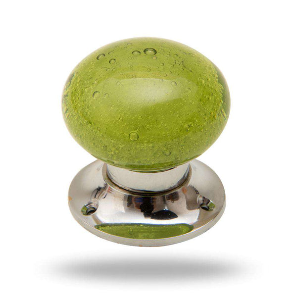 Bubble Glass Mortice Knobs Dark Green