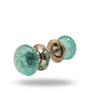 Bubble Glass Mortice Knobs Turquoise