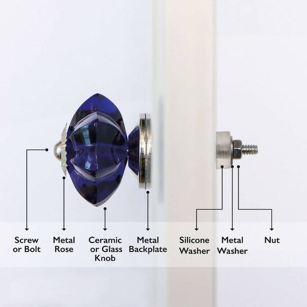 Order Ribbed Glass Round Knobs 