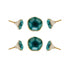 Set of Six Ceramic Jordan Novelty Knob Multipack / Finish: Turquoise/Golden