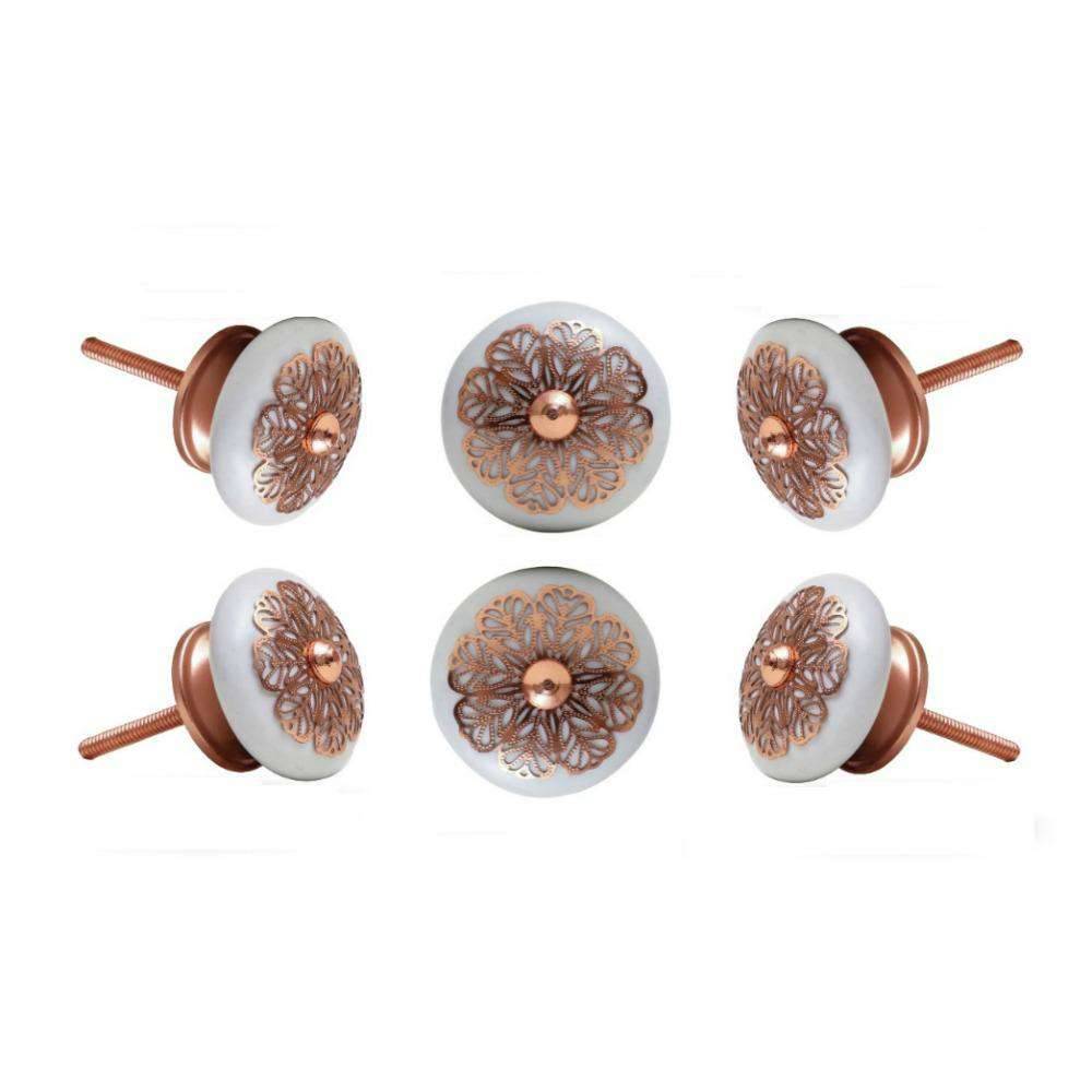 Set of Six Copper Filigree Delilah Round Knob Multipack | Trinca Ferro Set of Six Copper Filigree Delilah Round Knob Multipack | Trinca Ferro