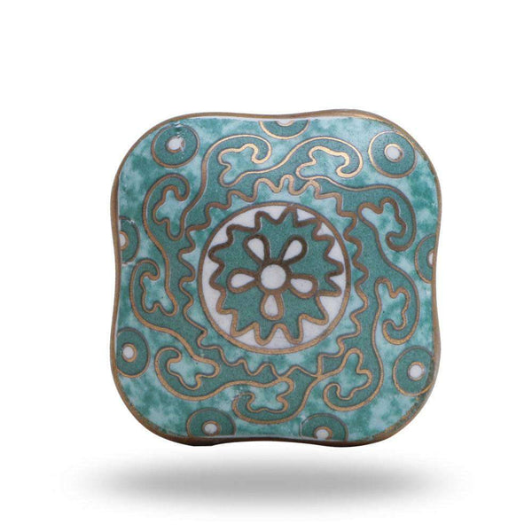 Set of Six Reggane Square Ceramic Knobs