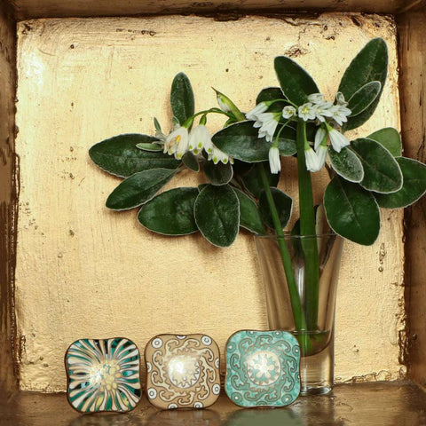 Set of Six Reggane Square Ceramic Knobs