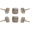 Set of Six Amgel Square Ceramic Knobs