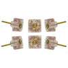 Set of Six Mammounia Glass Square Knob Multipack / Finish: Light Pink