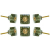 Set of Six Mammounia Glass Square Knob Multipack / Finish: Dark Sea Green
