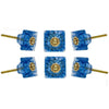 Set of Six Mammounia Glass Square Knob Multipack / Finish: Dodger Blue