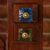 Set of Six Mammounia Glass Square Knob Multipack / Finish: Dodger Blue