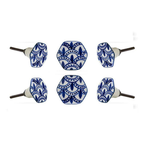 Set of Six Bassi Ceramic Bar Knob Multipack