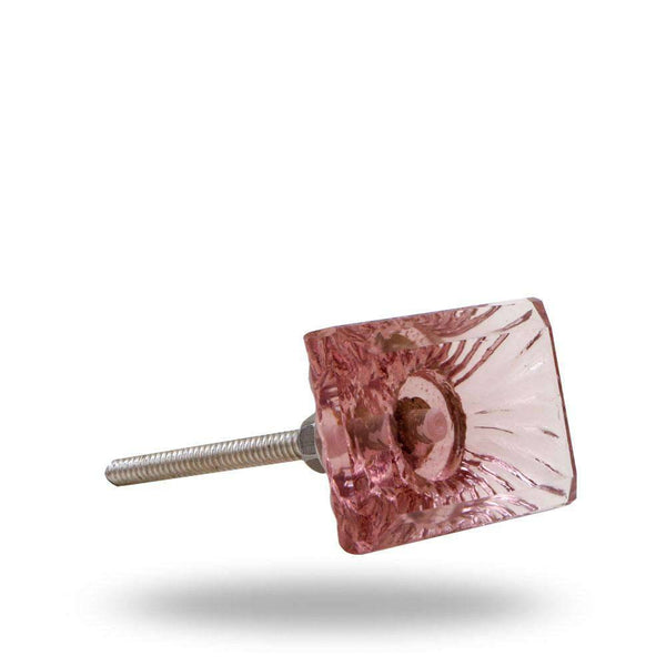 Set of Six Amenja Glass Bar Knob Multipack / Finish: Light Pink