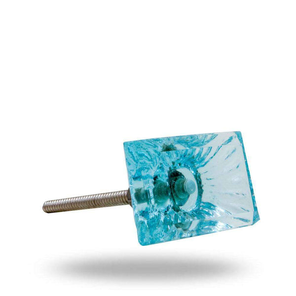 Set of Six Amenja Glass Bar Knob Multipack / Finish: Aqua