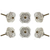 Set of six Hobery Glass Knob Clear