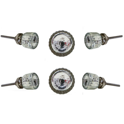 Set of Six Edith Mirror Glass Knobs