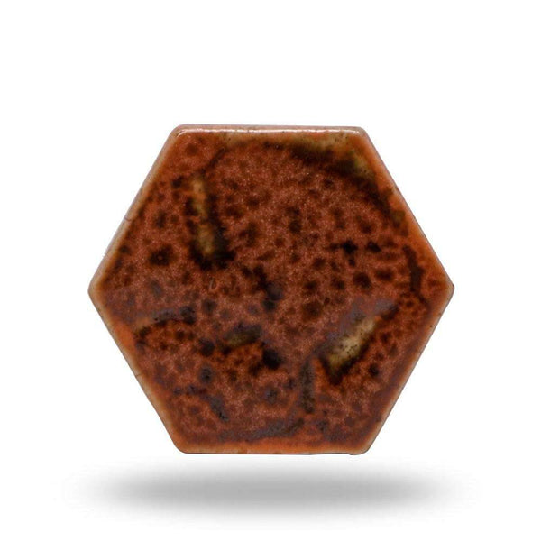 Set of 6 Ceramic Kino Knobs orange