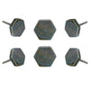 Set of 6 Ceramic Kino Knobs Blue