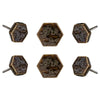 Set of 6 Ceramic Kino Knobs Brown