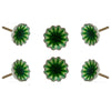 Set of Six Alice Ceramic Crackle Knobs Green