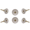 Set of  6 Ceramic Trefor Knobs White