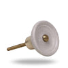 Set of  6 Ceramic Trefor Knobs White