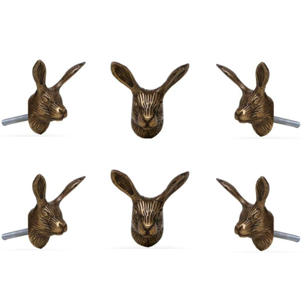 Set of six Reno Brass Rabbit Knobs | Trinca Ferro