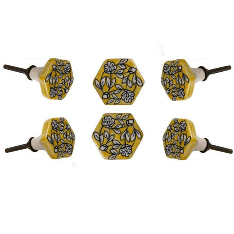 Set of Six Barson Ceramic Knobs