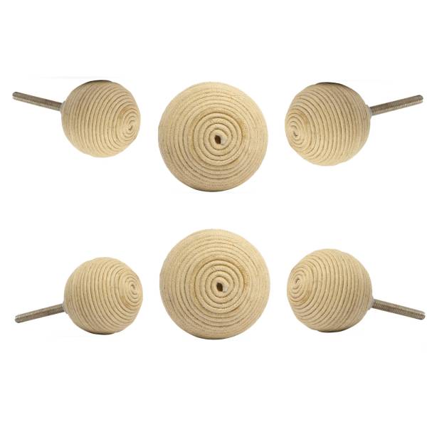 Terance Cord Spiral Knob White Set of Six