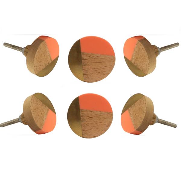 Wooden Round Adington Pink Set of Six